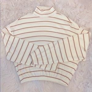 Garage Striped Mock Turtleneck